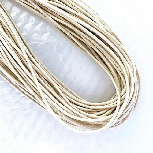 Banda elástica redonda de alta elasticidad de color beige de 2 mm, banda de goma elástica redonda, accesorios de costura para bricolaje, 5-20 metros, beige, 2 mm, 5 m