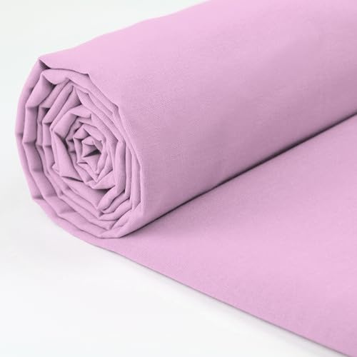 A-Express 100% Cotton Fabric - 60 Inch 150cm Wide - Plain Cotton Fabric by The Metre - Ideal for Quilting, Sewing, Dressmaking, Curtain Linings, Totes, Bedding, Pillowcases - Lilac 2 Metres
