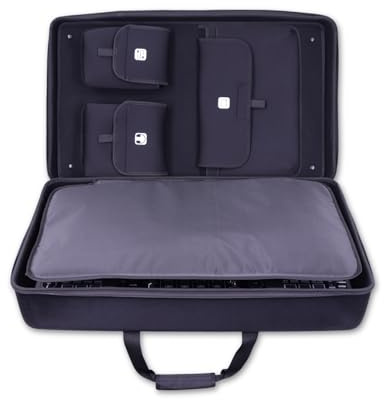 Protekt Tasche für Alpha Theta DDJ-GRV6 mit Innentaschen BGRV6IP DJ Harte Tragetasche für Pioneer DJ Controller, Taschen für Laptop, Kopfhörer, Kabel, Schwarz , 78 x 48 x 20 cm, DJ-Controller-Tasche