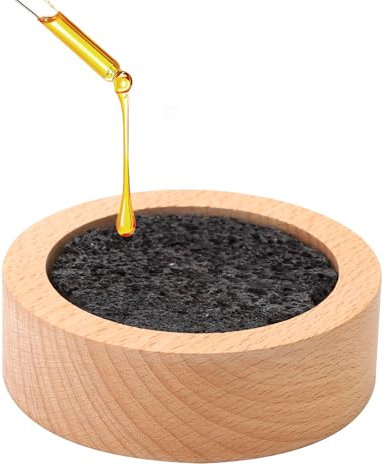 UOCAI Difusor Aceites Esenciales sin Agua Difusor de Aceites Esenciales Aire Aromático Piedra con Caja de Incienso de Madera para Sala de Estar Baño Coche Aromaterapia Y Decoración