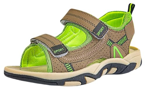 Generisch Sandals Boys Outdoor Trekking Sandals Wide Feet Children's Barefoot Sandals Trekking Barefoot Sandals Boys Breathable Summer Shoes Summer Shoes Boys EU 24-39, 2 Green, 10 UK Child