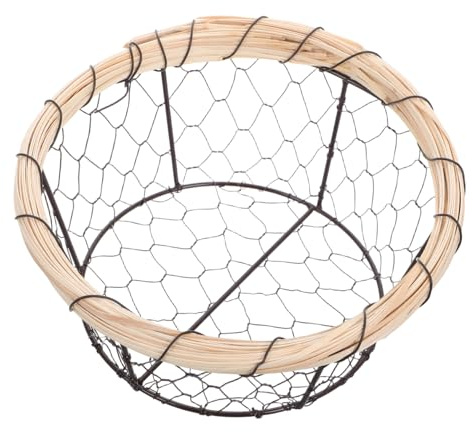 Mipcase Cesta de Alambre para Huevos y Pan 19 Cm Hierro Resistente Ventilación Mejorada Almacenamiento Cocina Versátil Uso Doméstico Pequeña