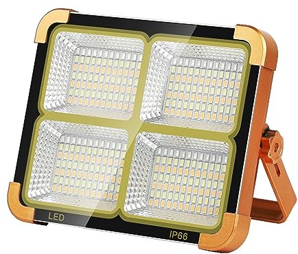 Projecteurs extérieurs, 100W 1000W Camping En Plein Air Projecteur Solaire Projecteur Portable Rechargeable Marché De Nuit D'urgence Lumières Solaire LED Tente Lumière(1000W)