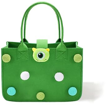 XUEHOU Filztasche Shopper Einkaufstasche Einkaufstasche Faltbar Filz Tasche Tragetasche Einkaufskorb Filz Henkeltaschen Damen Shopping Niedlich Grün Bag für Ausgehen Einkaufen