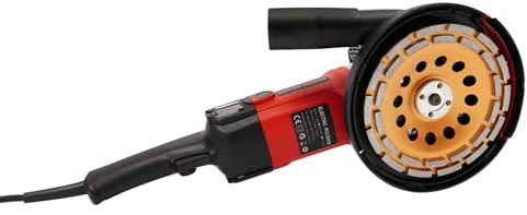 1580W Dust-Free Concrete Grinder, 7 Inch Grinding Machine with 6 Variable Speeds, Pure Copper Motor, Self-Locking Button, Long Power Cord & Diamond Wheel，Wrenches for Floor, Wall, Marble