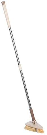 Yardenfun Brosse à Récurer à Long Manche Brosse à Poils Durs pour Nettoyage Carrelage Sol Mur Salle de Bain Piscine avec Poignée Stable Suspension Pratique