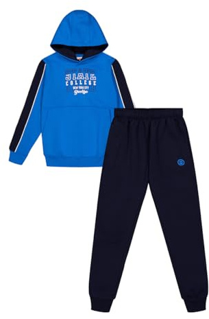 ALPHADVENTURE - Chándal Niño Completo, Conjunto Deportivo, Set 2 Piezas Sudadera y Pantalón Deportivo, Chándal para Colegio - Tallas desde los 6 hasta los 14 años. (12 Años, Azul Indigo y Azul)