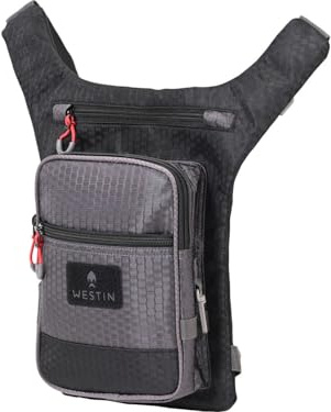 Westin W4 Leg Bag 1 Box Medium Titanium Black - Angeltasche, Kunstködertasche, Wallet, Tasche für Kunstköder, Köderbox, Ködertasche zum Spinnfischen