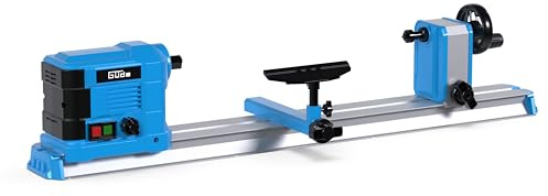 Güde Drechselmaschine GDM 600 (Getriebemotor 550 W, 800-3000 1/min, Softstarter, variable Geschwindigkeit, M18-Gewinde, Körnerspitze, Reitstock, Werkzeugauflage, für Werkstücke bis 600 mm/ø 250 mm)