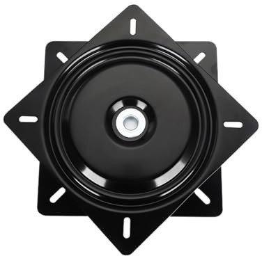 Ersatzteil für quadratischen Drehhocker 6 Zoll 156 mm schwarze quadratische Bootssitz-Drehplatte Fischerboot Marine-Sitz Drehgelenk 360-Grad-Drehung Universal-Set