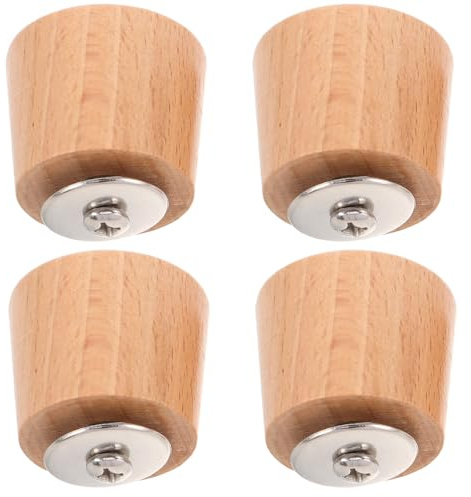SOIMISS 8Pcs Beech Wood Pot Lid Knobs Set Universal Pan Lid Replacement Handles with M6 Screws Heat-Resistant Wooden Pot Cover Grips for Cooking and Saucepan Covers