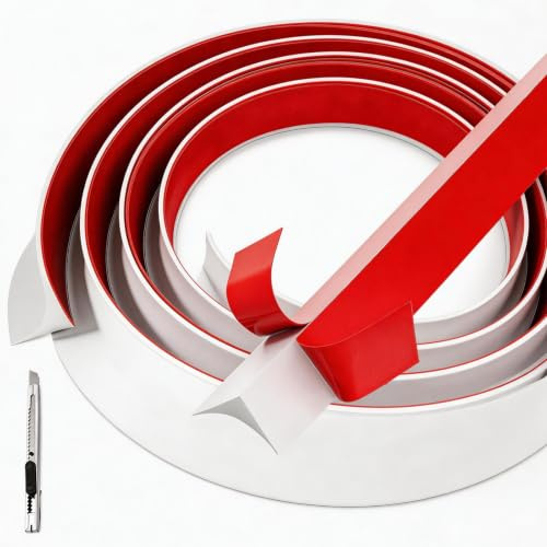 7 Meter Silicone Abschlussleiste Selbstklebend, Eckleiste Selbstklebend | Abschlussleiste Küchenarbeitsplatt,Flexibel,Wasserdicht,Küchenleiste Arbeitsplatte, Fugen, Wand Wohnzimmer Weiß 15mm×20mm