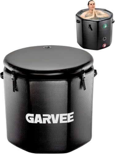 Garvee Eisbadewanne 2XL 704L, Aufblasbare Eistonne mit Isolierdeckel | Chiller-kompatibel, Living Pool Tragbares Kältebad für Sportler zur Muskelregeneration, Indoor & Outdoor, 100 x 100 x 90 cm