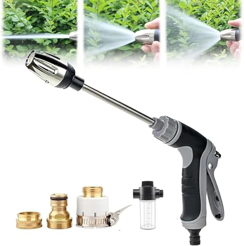 Jetterix - Boquilla de lavado a presión, pistola de agua de alta presión Waterblitz de un cubo con rotación de 360° para tres modos de pulverización