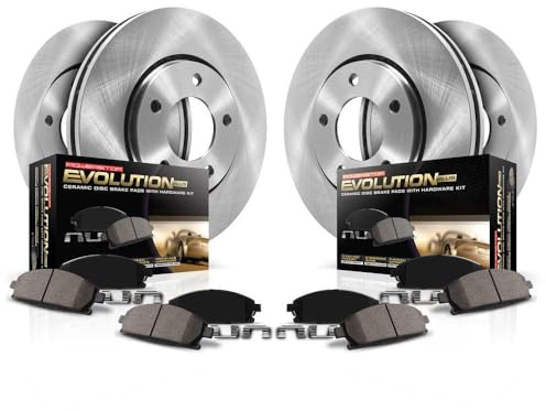PowerStop Front and Rear Brake Kit For Buick Enclave 2018-20 |Chevrolet Blazer 2019-20 |Traverse 2018-20 |GMC Acadia 2017-20 - Disc Rotors & Ceramic Brake Pads Replacement, KOE7410