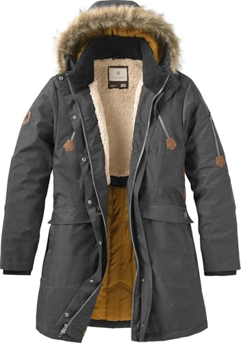 Legendary Whitetails Womens Parka with Hood Water Resistant Shell Polyfill Insulated Winter Coat, Dark Coal Heather, LRG