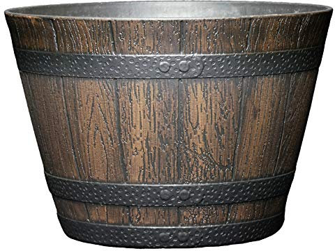 Classic Home and Garden - Barril de Whisky, polipropeleno/Resina, marrón Nogal, 9 Pulgadas
