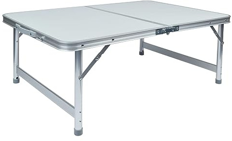 Brüder Mannesmann Campingtisch klappbar, Aluminium, wetterfest, höhenverstellbar (60×90 cm), leicht und stabil, für Picknick, Outdoor, Garten, Terrasse, Reisen, Strand, 1 Stück | M70115