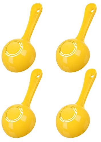 DOITOOL Semicircular Rice Spoon 4-Pack 7.28In Plastic Paddle with Ergonomic Handle Hanging Hole for Serving Sushi Porridge and Rice at Home Kitchen