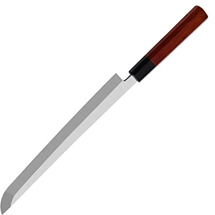 WERWER 9/10/11/12 Pouces Yanagiba Sashimi Couteau Damascus Steel Tanking Ham Filetage Poisson Japonais Couteaux de Cuisine Poignée en Bois et Cornes Couteau (Color : 11 inch Samaru Knife)