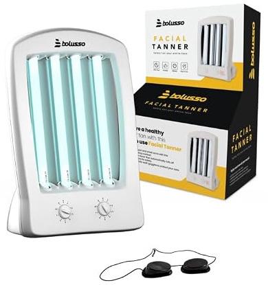 Bolusso Gesichtsbräuner – Gesichtsbräuner inkl. 2x Sonnenbankbrille – Für Gesicht und Dekolleté – Solarium