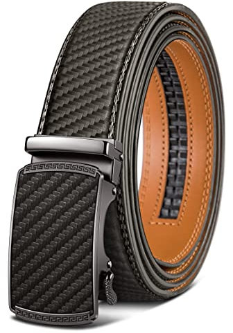 BULLIANT Gürtel Herren, Gürtel Ratsche Ledergürtel Automatikschließe für Herren Anzug Business Kleidung,Breit 35mm,Größe Angepasst(Heiliges Grau-115cm/32-38 taille verstellbar)