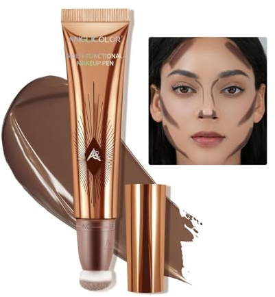 Anglicolor Bâton de contour avec applicateur de coussin, baguette bronzante crème longue durée, poudre bronzante liquide lisse et légère (03#Light Medium, 12 ml)