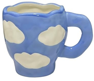 Service à Café Peint à la main le ciel bleu et les nuages ​​blancs tasse à café avec soucoupe en céramique à la main tasse à thé soucoupe ensemble cadeau mignon for elle Porcelaine Anglaise ( Size : 2