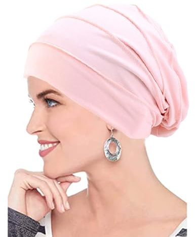 AIDIER Chemo Turban Mütze für Frauen - Sommer Kopfbedeckung aus Baumwolle - Slouchy Kopfwickel Schlafmütze - Weicher Turban für Krebs und Haarausfall