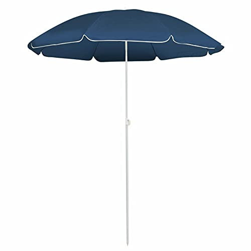 Tidyard Sonnenschirm Marktschirm Balkonschirm Gartenschirm Terrassenschirm Sonnenschutz mit Stahlmast Blau 180 cm