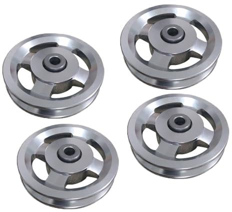 TOOSOAR 4 stycken remskivor, 88 mm remskiva, aluminiumlegering, för stålkabel remskiva fitnesstillbehör för garageportar