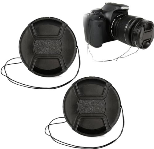 Paquete de 2 Tapas de Lente de 58 mm para Canon Sony DSLR Compatible con Lente Sony ALC-F55S for D5600 D5500 D5300 D3500 D3300 y Otras Lentes de Rosca de 55 mm