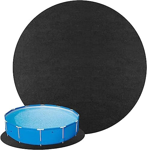 Poolunterlage Rund Rechteckig Pool Unterlage Outdoor rutschfest Poolmatten Schutzboden Pool Bodenschutzmatte Aus Filz UV-Stabil Reißfest Pool Bodenplane Faltbarer Schwimmbecken Matte (Rund 4M)