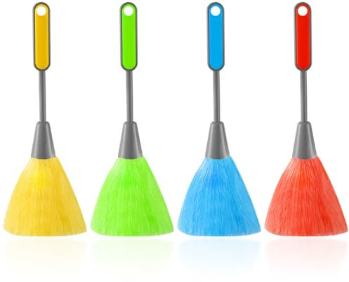 4 spazzole per la pulizia della tastiera del computer, spolverino in lana, mini spolverino, con manico, in microfibra, spazzola per la rimozione della polvere, filtro elettrico, spazzola per la