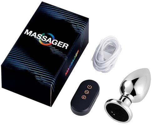 Qhysin Elektroschock Analvibrator Metall Analplug mit 10 Vibrationsmodi und 6 Stromschlag Prostata Stimulation Männer Buttplug Analvibratoren mit Fernbedienung Anal Dildo Sexspielzeug für Frauen（M）