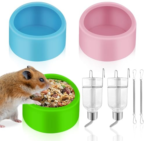 ciotole per criceti, criceti, con bottiglie per animali da appendere,3pcs