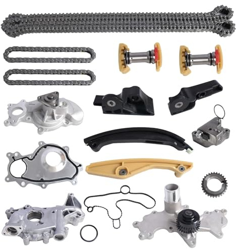 Timing Chain Kit with Water Pump Oil Pump for 2011-2017 Ford F-150 Edge Explorer Expedition Mustang, Fits 3.5L V6 DOHC Engine, and for 2016 Ford Police 3.7L, for 2015-2017 Lincoln Navigator 3.5L