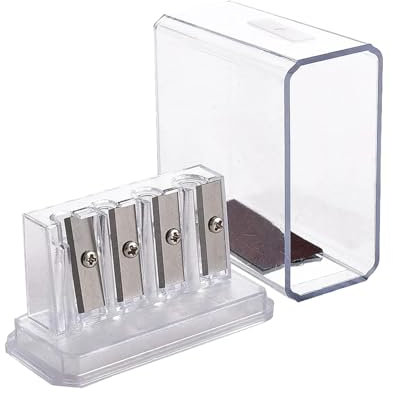 Zimmermannsbleistiftspitzer, manueller Anspitzer | Lippenspitzer mit transparentem Deckel – tragbarer Bleistiftspitzer mit 4 Löchern, multifunktionales Schärfwerkzeug für Bleistifte