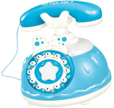 ＡＷＨＡＯ Spielzeugtelefon für Kinder, Musikspielzeug für Babys, Babytelefon, Babytelefonspielzeug für Jungen Und Mädchen Ab 3 Jahren, Blau