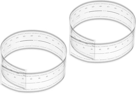 PATIKIL 2 Stück Flexibler Film-Lineal 30cm Klares PET-Plastik Transparent | Weiches Faltbares Gerades Lineal, 0,1mm Skala, mit R-Winkel und Breitenlinien, für Fabrik