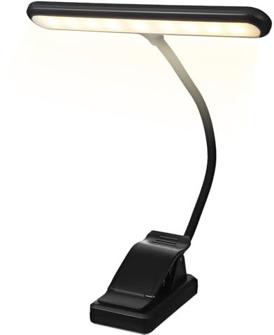 Toddmomy Ansteckbare Kabellose Klavierlampen Mit Flexiblem Hals Usb Wiederaufladbare Leselampe Mit Einstellbarer Helligkeit Und Sicherem Clip Für Notenpult Und Buchlesen