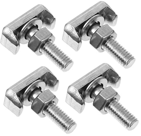MUCKLILY 4 Pernos en T 4 Piezas para Batería de Coche de Acero Inoxidable Instalación Fácil Color Plata Accesorios para Auto
