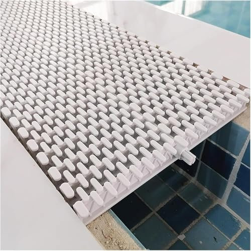 LoiYtrd Rejilla de plástico para Piscinas Rejilla de desagüe for Piscina, Filtro de Ducha, Filtro de Canal Flexible Giratorio (Ancho 25 cm, 10 Unidades), Color Blanco Cubierta de Piscina de Composite