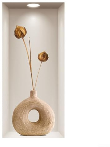 Adesivi da parete artistici vintage effetto 3D con piante finte realizzate in robusto PVC per migliorare la decorazione della parete in salotti, camere da letto e altri spazi domestici