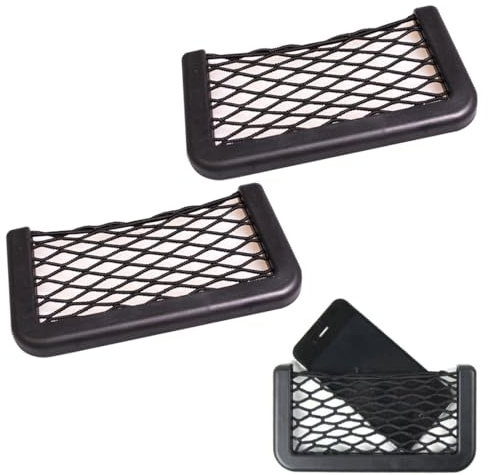 JYNXOR 2 Piezas Bolsa de Almacenamiento de Malla Negra, Red Maletero, Bolsa de Cuerda para Maletero de Automóvil Adecuado para Objetos Pequeños, Coches, Equipaje, Organización de Oficina