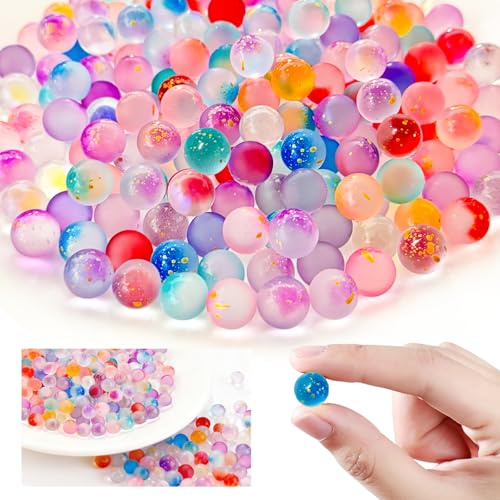 Parastar 200 PCS Glass Marbles Set, 10mm Coloured Marbles with Box, Glass Marbles, Reusable Multi-Color Marble for Marble Games, DIY Projects, Home Decoration, Garden Design (10 Colours)