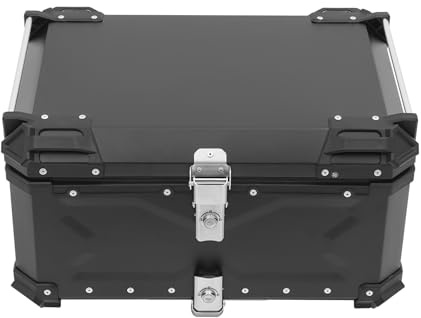 PurpleMinder Top Case de moto 65 l, alliage d'aluminium de qualité supérieure, installation facile, top case étanche pour vêtements/casques – résistant à l'usure et étanche