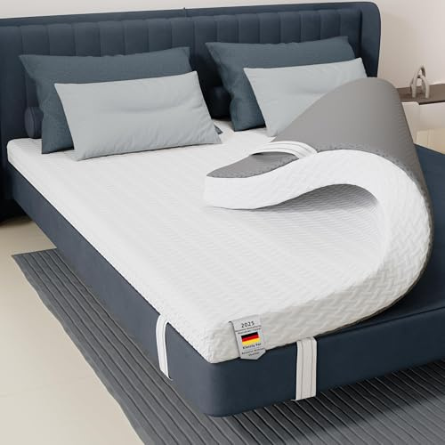MatratzenTopper, 7cm Memory Schaum Topper mit Waschbarer Bezug, Memory Foam Matratzentopper für Boxspringbett und unbequemem Betten Schlafsofa (90X190CM)