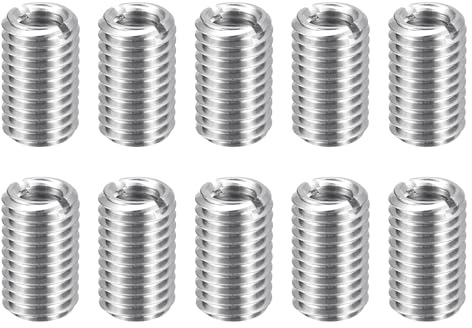 QUARKZMAN Gewindeeinsatz M12 auf M8x20mm Gewindeeinsatz 10Stk | Einschraubmutter Reduziergewinde Selbstschneidende Gewindehülse Gewindeadapter für Möbel Reparatur DIY Mechanikbauteile