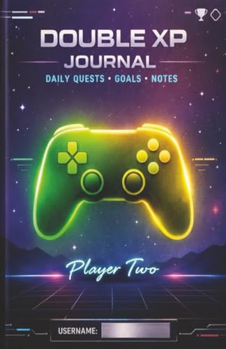 Double XP Gamer Journal – Level Up with Quests, Goals & Notes: 100-Page Wide Ruled Gaming Notebook | 5.5 x 8.5 | Player Two Edition